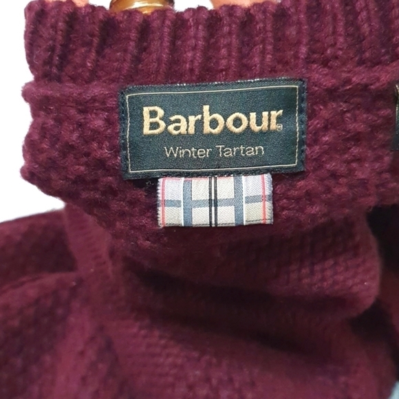 Barbour Winter Tartan Blended Wool Cable Knit Sweater - Picture 3 of 7